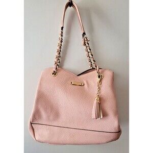 Fantastic Jessica Simpson Pink Handbag-Chain/faux leather straps